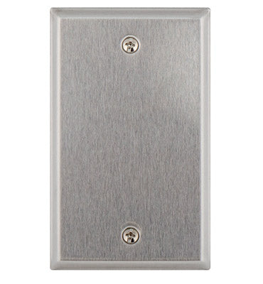 Pass & Seymour 1-Gang Blank Wall Plate, Stainless Steel