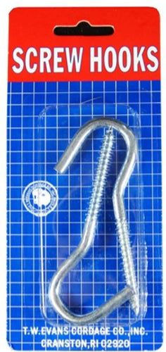 T.w Evans Cordage Clothesline Screw Hooks ( 2 Per Card )