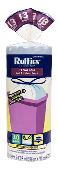 Ruffies 4-Gallons Twist Tie Trash Bag at