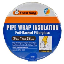 Pipe-Wrap Insulation Kit, Fiberglass , 1 x 3-In. x 25-Ft.