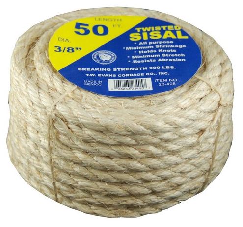 T.w Evans Cordage  1/4-50' Sisal Rope