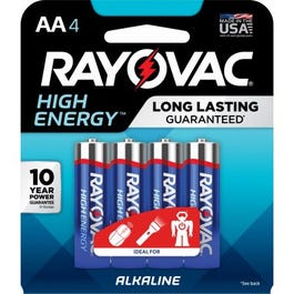 Alkaline Batteries, AA, 4-Pk.