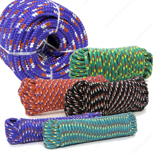 King Cord Polypropylene Diamond Braid Rope - Blue/Black/White//Red