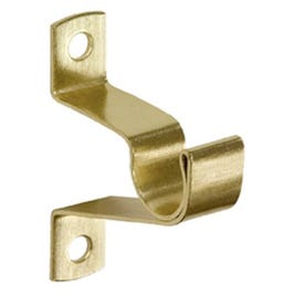 Cafe Curtain Rod Bracket, Brass, 3/4-In. Clearance