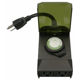 2-Outlet Outdoor 24-Hour Mechanical Outlet Programmable Timer