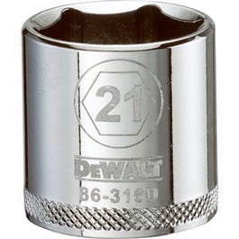Metric Shallow Socket, 6-Point, 3/8-In. Drive, 21mm