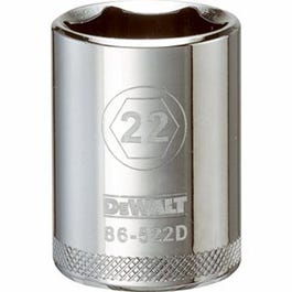 Metric Shallow Socket, 6-Point, 1/2-In. Drive, 22mm