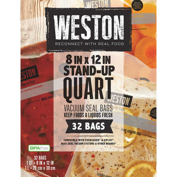 Weston 07-1001 Ground Meat Freezer Bags 100 Count 1 lb