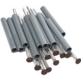 Gutter Spike & 5-In. Ferrule, Brown Aluminum, 7-In. 10-Pk.