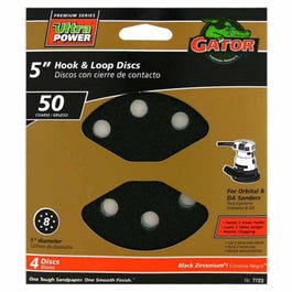 4-Pk., 5-In. 8-Hole 50-Grit Hook-and-Loop Sanding Discs