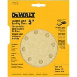 5-Pk., 5-In. 8-Hole 80-Grit Hook-and-Loop Random Orbit Sandpaper