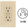 Leviton SmartlockPro Self-Test 15A Ivory Residential Grade 5-15R GFCI Outlet with Screwless Wall Plate