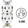 Leviton 20A White Shallow Commercial Grade 5-20R Duplex Outlet