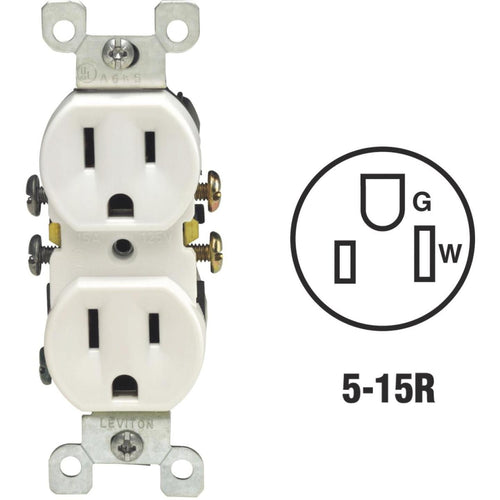 Do it 15A White Residential Grade 5-15R Duplex Outlet