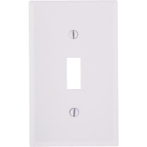 Leviton 1-Gang Plastic Toggle Switch Wall Plate, White