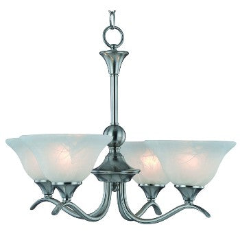 Hardware House 104029 Chandelier, Dover ~ 4 light, Satin Nickel