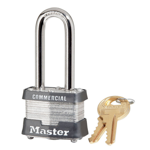 Master Lock Laminated Padlocks 1-9/16in (40mm) Wide Laminated Steel Pin Tumbler Padlock with 2in (51mm) Shackle, Keyed Alike