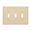 Eaton Cooper Wiring Toggle Wallplate, Ivory 3 Gang