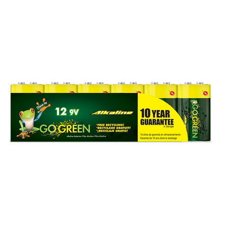 GoGreen Power® Alkaline Batteries 9V 12pk