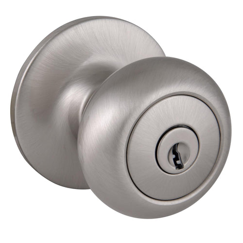 Design House Cambridge 2-Way Latch Entry Door Knob in Satin Nickel