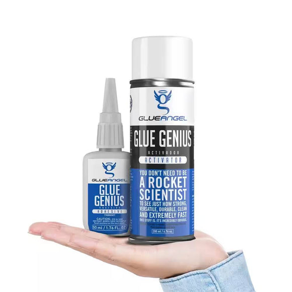 GlueAngel Glue Genius Adhesive and Activator Kit 6.76 fl oz / 1.69 fl oz