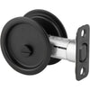 Kwikset 93350 - Round Pocket Door Lock, Matte Black