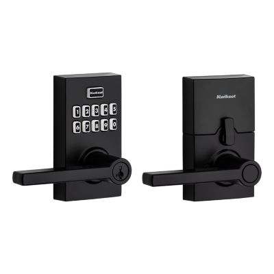 Kwikset 917 SmartCode Electronic Halifax Lever, Matte Black