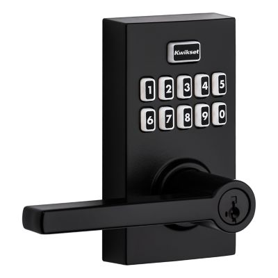 Kwikset 917 SmartCode Electronic Halifax Lever, Matte Black