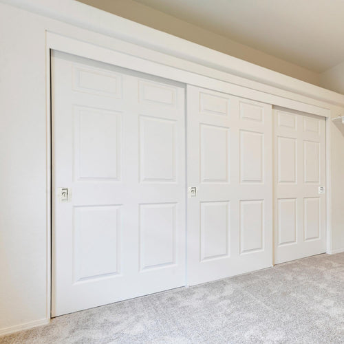 Design House 2-Pack Rectangular Privacy Pocket Door Passage is Finished in Satin Nickel