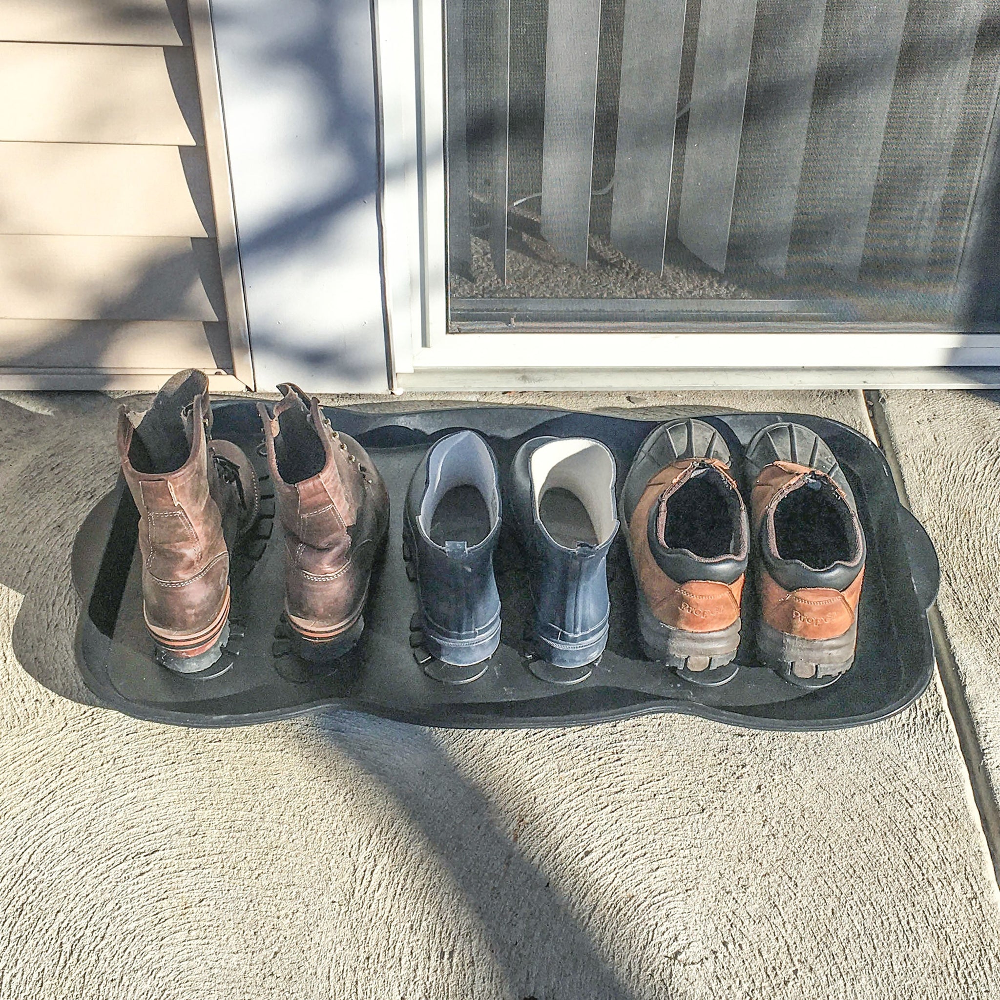 AmeriHome Rubber Boot Tray and Shoe Mat (Set of 2)