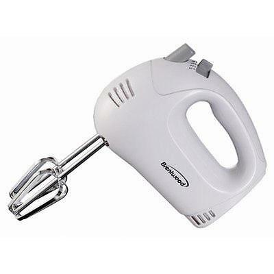 Brentwood HM-45 Lightweight 5-Speed Electric Hand Mixer, White (White)