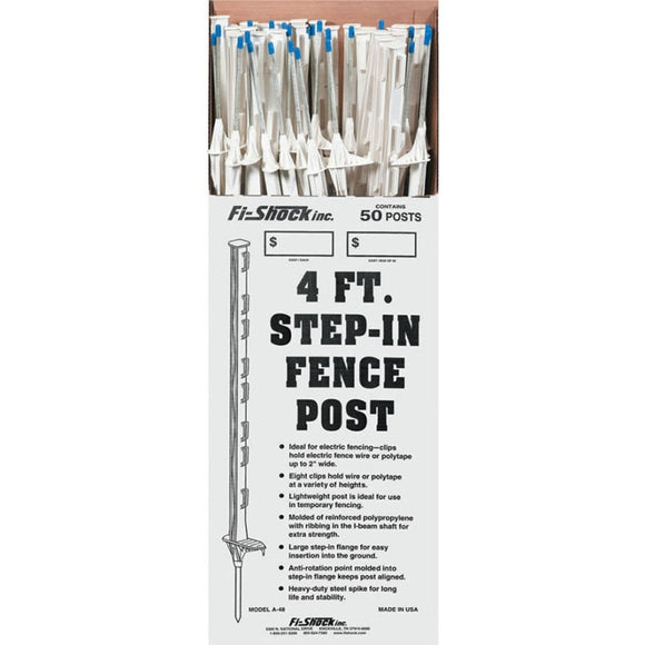 WHITE STEP-IN FENCE POST (48 INCH, WHITE)